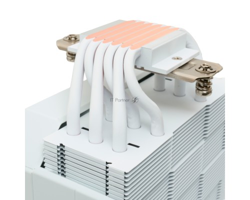 Кулер для процессора HSPD A116 WHITE ARGB (250W, 4-pin PWM, 155mm, Al/Cu, 6x6mm, ARGB, 1x120mm, 68CFM, 25dBA, 1650RPM, S: 1851/1700/1200/20XX/115X/13XX, AM5/AM4/AM3/AM2/AM3+/AM2+/FM2/FM1, white)