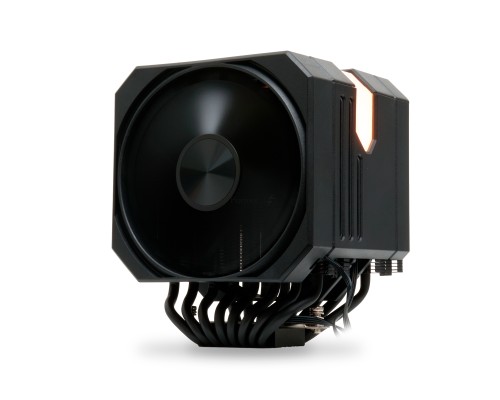 Кулер для процессора HSPD A128 BLACK ARGB cover (280W, 4-pin PWM, 155mm, Al/Cu, 8x6mm, ARGB cover, 1x130+1x120mm, 68CFM, 25dBA, 1650RPM, S: 1851/1700/1200/20XX/115X/13XX, AM5/AM4/AM3/AM2/AM3+/AM2+/FM2/FM1, black)