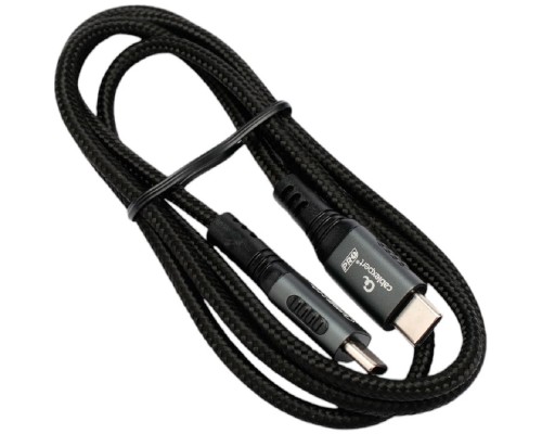 [кабели] Cablexpert Кабель USB2.0 Type-C/Type-C, 5А, 240Вт, PD3.1/QC4.0, медь, оплетка, 1м, черный (CCP-USB2.0-240W-1M)