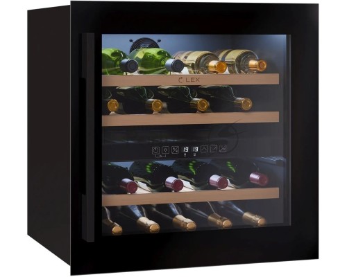 Винный шкаф Lex LWD6036BL dual zone 1-нокамерн. черный стекло (CHAT500007)