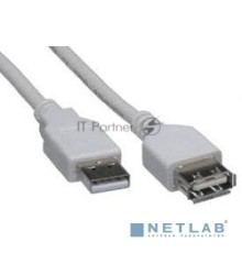 Кабель Rexant USB-A – гн. USB-A, 2,4А, 3м, ПВХ, серый 18-1116