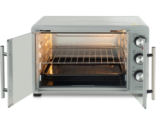 Мини-печь Hyundai MIO-HY077 30л. 1500Вт серебристый