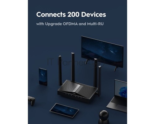 Маршрутизатор Cudy BE3600 Gigabit Dual Band Wi-Fi 7 Mesh Router, Chipset Broadcom, 802.11be/ax/ac/a/b/g/n, 2882Mbps at 5GHz + 688Mbps at 2.4GHz, 5 x 10/100/1000Mbps Ports, 4 x 5dBi fixed antennas, WiFi router/AP/ Repeater/WISP Mode, PPTP/L2TP/OpenVPN/Wir