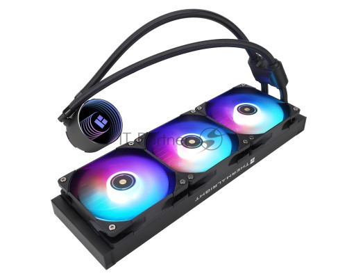 Водяное охлаждение для процессора Thermalright Frozen Notte 360 черный ARGB V2 (360mm, Black, ARGB/ Fans: 3x120mm, 72.37CFM, 27.7dBA, 2000RPM/ Pump height 54mm, 28dBA, 5300RPM, Rad thickness 27mm/ S: 1200, 1700, 1851, 2011, 2066, 115X, AM2, AM2+, AM3, AM