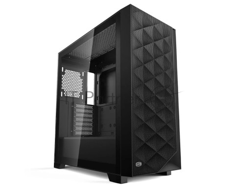 Корпус без блока питания/ PCCOOLER C3D510 BK, Mesh Mid Tower, Black, TG, 0.7 SPCC, no fans E-ATX, ATX, mATX, mITX 170/390/205mm 2x2.5
