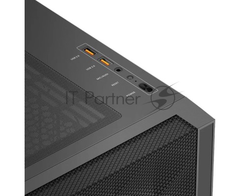Корпус без блока питания/ PCCOOLER C3D510 BK, Mesh Mid Tower, Black, TG, 0.7 SPCC, no fans E-ATX, ATX, mATX, mITX 170/390/205mm 2x2.5