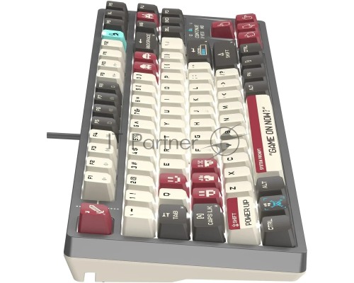 Клавиатура A4Tech Bloody S87 Pixels Red механическая серый/белый USB Multimedia for gamer LED (S87 PIXELS)