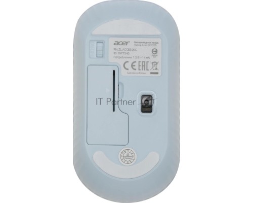 Клавиатура + мышь Acer OCC205 клав:белый/голубой мышь:белый/голубой USB беспроводная slim (ZL.ACCEE.00C)