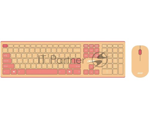 Клавиатура + мышь Acer OCC205 клав:розовый/бежевый мышь:розовый/бежевый USB беспроводная slim (ZL.ACCEE.00F)