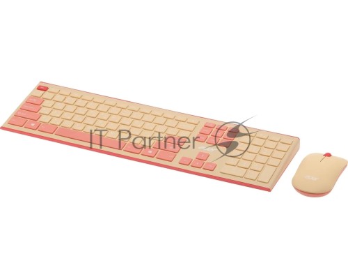 Клавиатура + мышь Acer OCC205 клав:розовый/бежевый мышь:розовый/бежевый USB беспроводная slim (ZL.ACCEE.00F)