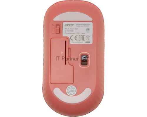 Клавиатура + мышь Acer OCC205 клав:розовый/бежевый мышь:розовый/бежевый USB беспроводная slim (ZL.ACCEE.00F)