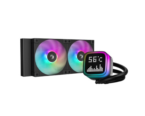 [Вентилятор] Кулер с водяным охлаждением Deepcool LP240 ARGB Soc-AM5/AM4/1200/1700/1851 черный 4-pin 38.71dB Al LCD 300W 1410gr Ret (R-LP240-BKMSNC-G-1)