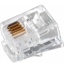 Rexant (05-1012) Разъем телефонный UTP, RJ-14 (6P4C), CAT 3 (упаковка 100 шт)