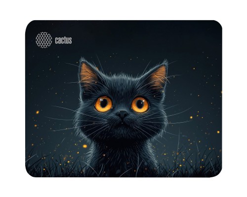 [Кактус коврики] Коврик для мыши Cactus Black Cat 250x200x3мм (CS-MPC-D09S)