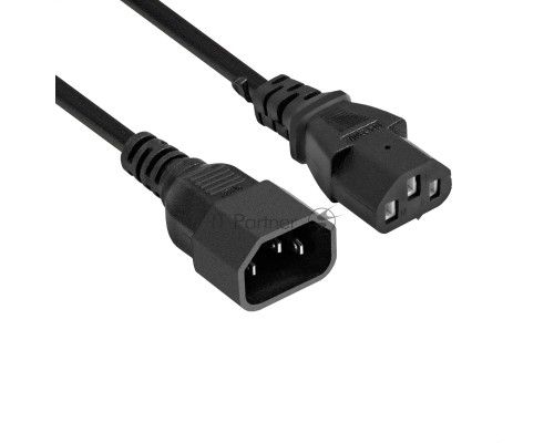 Кабель питания ExeGate Special EC-1S (C13->C14, 3*1.0mm2, CCA, черный, 1м)