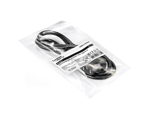 Кабель питания ExeGate Special EC-1S (C13 угловой->C14, 3*0.75mm2, CCA, черный, 1м)