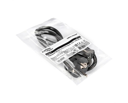 Кабель питания ExeGate Special PC-1S (Евровилка Schuko->C13, 3*0.75mm2, CCA, черный, 1м)