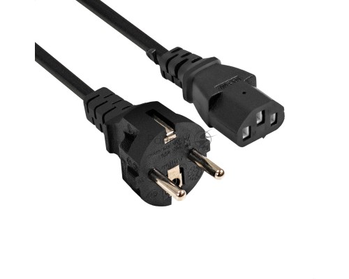 Кабель питания ExeGate Special PC-1S (Евровилка Schuko->C13, 3*0.75mm2, CCA, черный, 1м)