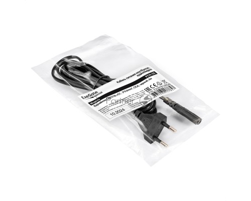 Кабель питания ноутбуков, аудио/видео ExeGate Special PCN-3S (Евровилка CEE7/16->C7, 2*0.5mm2, CCA, черный, 3м)