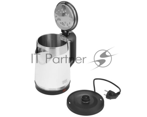 Чайник электрический Homestar HS-1043 1.7л, нержавейка и пластик, двойной корпус, белый