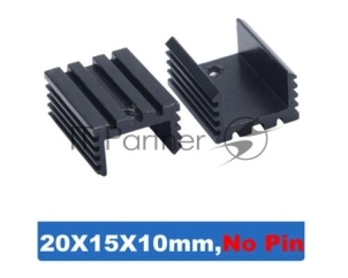 Аллюминиевый радиатор TO-220 Mosfet, 20x15x10 мм, NoPin
