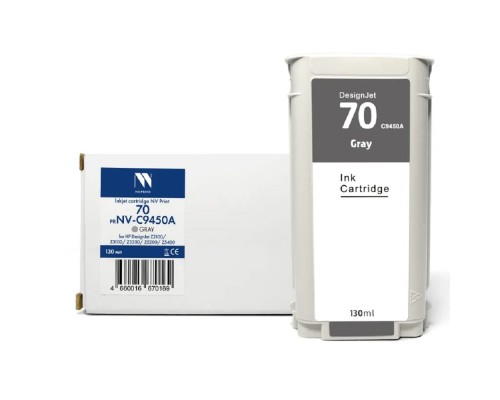 [Расходные материалы] Струйный картридж NVP 70 (NV-C9450A) Gray для HP DesignJet Z2100/Z3100/Z3200/Z5200/Z5400 (130 мл) совместимый