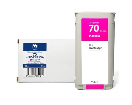 [Расходные материалы] Струйный картридж NVP 70 (NV-C9453A) Magenta для HP DesignJet Z2100/Z3100/Z3200/Z5200/Z5400 (130 мл) совместимый