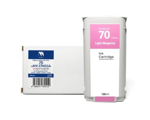 [Расходные материалы] Струйный картридж NVP 70 (NV-C9455A) Light Magenta для HP DesignJet Z2100/Z3100/Z3200/Z5200/Z5400 (130 мл) совместимый