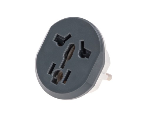 [рексант розетки] Rexant (11-1065) Адаптер универсальный (переходник) 16А с заземлением, серо-белый