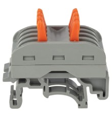 Rexant (07-5237) Клемма СМК 222-424D проходная 4-полюсная, с креплением на DIN-рейку (0,08-4 мм?) серая (50 шт./уп.)