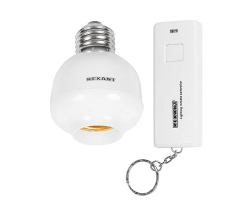 [ЭРА Колодки удлинителей, тройники] Rexant (11-9033) Умный цоколь для дистанционного управления освещением RX-15 с пультом REXANT