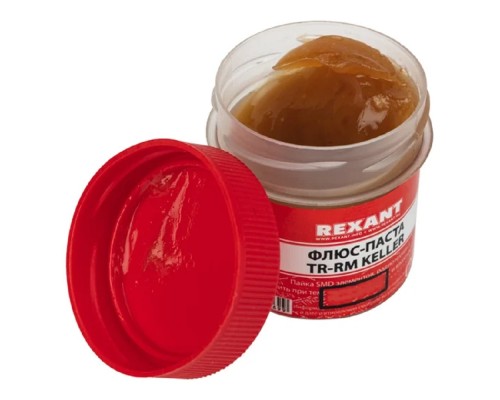 [Припои] Rexant (09-3690) Флюс для пайки, паста TR-RM KELLER, 20мл, банка