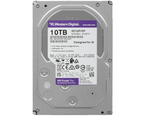 [Жесткий диск] 10TB WD Purple Pro (WD102PURP) {Serial ATA III, 7200- rpm, 512Mb, 3.5
