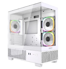 Powercase Vision Micro M3W, Tempered Glass, 3x 120mm ARGB PWM Fan, белый, mATX  (CVMMW-A3)