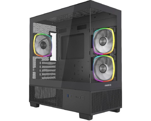 [Корпус] Powercase Vision Micro M3B, Tempered Glass, 3x 120mm ARGB PWM Fan, чёрный, mATX  (CVMMB-A3)