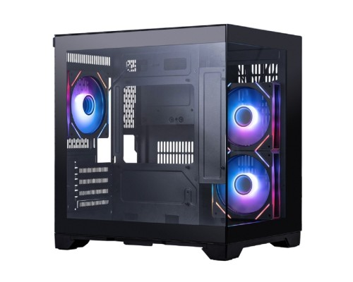 [Корпус] 1STPLAYER MEGAVIEW MV5-TP ARGB Black / mATX / 3x120mm ARGB fans / MV5-TP-BK-2FC7R-1FC7