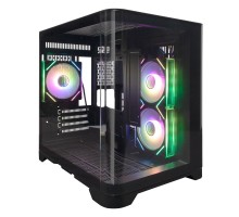 1STPLAYER UVIEW UV5 ARGB Black / mATX / 3x120mm ARGB fans / UV5-BK-2FC7R-1FC7