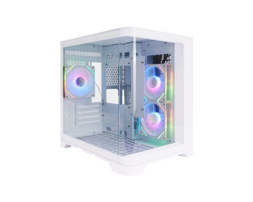 [Корпус] 1STPLAYER UVIEW UV5 ARGB White / mATX / 3x120mm ARGB fans / UV5-WH-2FC7R-W-1FC7-W