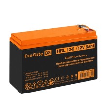 Exegate EX297554RUS Аккумуляторная батарея ExeGate HRL 12-6 (12V 6Ah 1224W, клеммы F2)