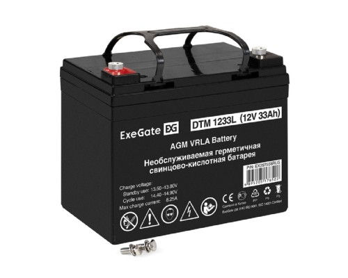 [батареи] Exegate EX297555RUS Аккумуляторная батарея ExeGate DTM 1233L (12V 33Ah, болт М6)