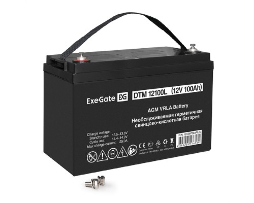 [батареи] Exegate EX297561RUS Аккумуляторная батарея ExeGate DTM 12100L (12V 100Ah, болт М6)