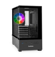 Exegate EX298755RUS Корпус Minitower ExeGate i3 SEA-NPX700 (mATX, БП 700NPX, 2*USB+1*USB3.0, HD аудио, черный, 1 вент. 12см с RGB подсветкой, передняя и боковая панели - закаленное стекло)