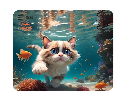 [Кактус коврики] Коврик для мыши Cactus Fish Cat рисунок 300x250x3мм (CS-MPC-D15M)