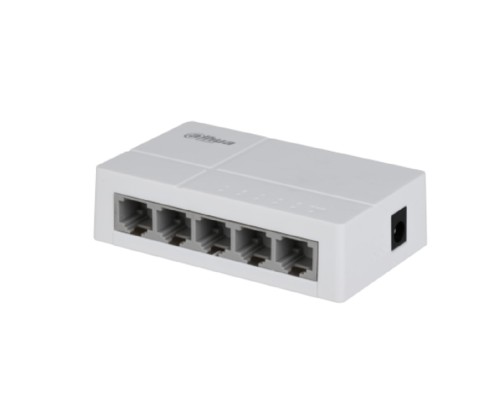[Коммутаторы] DAHUA DH-SF1005L 5-портовый неуправляемый коммутатор, 5x10/100 Base-T, коммутация 1 Гбит/с, MAC-таблица 2К, пластик