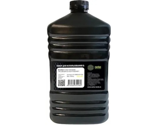 [расходные материалы] Тонер Cactus CS-TBRCHUY-500 желтый флакон 500гр. для принтера Brother Color Universal TN-230/241/213/217/320/421