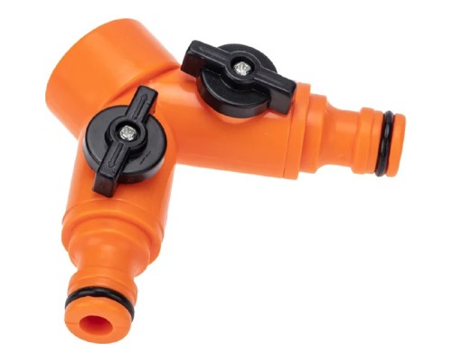 [Коннекторы, ] Rexant (62-0223) Разветвитель 2-х канальный на кран 1/2