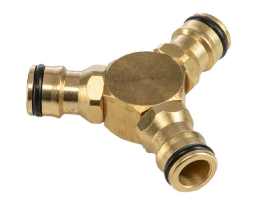 [Коннекторы, ] Rexant (62-0281-3-F) Тройник Y для быстросъемного соединения латунный