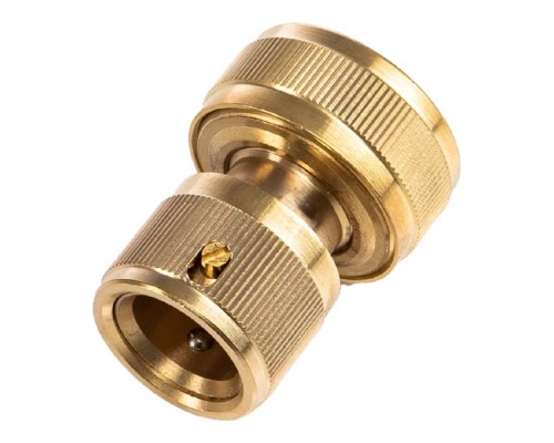 [Коннекторы, ] Rexant (62-0310-F) Коннектор для шланга латунный, быстросъемный, с аквастопом , 3/4