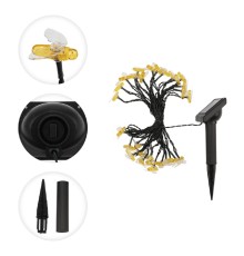 Rexant (602-252) Гирлянда садовая (каскад) Янтарные Пчелы 5,8м, 2700К с аккумулятором и выносной солнечной панелью Lamper