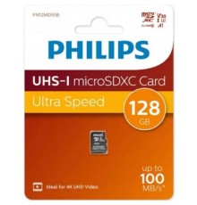 Micro SecureDigital 128GB Philips High Speed  microSDHC Class UHS-I U3, V30, A1, 100MB/s (FM12MD55B/97)